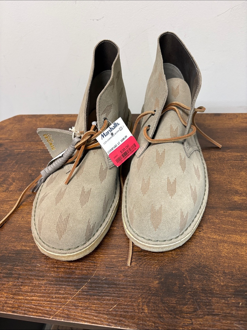 Clarks Suede Chukka Boots in Taupe with Tan Laces